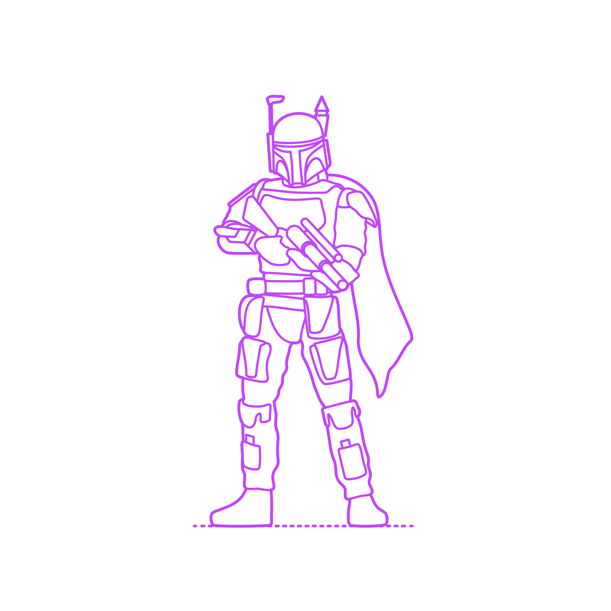 Pop Culture Star Wars Boba Fett Outline Svg Vector Free Vectors